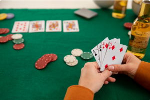 holding cards